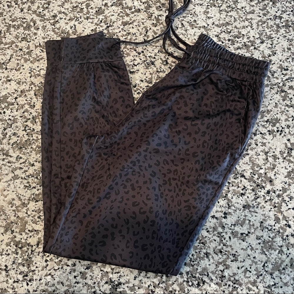 Black Leopard Joggers